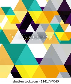mehrfarbige Dreiecke, abstrakter Hintergrund, Mosaikfliesen-Konzept, Vektorgrafik