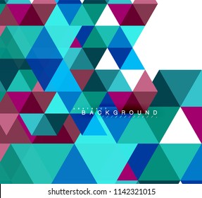 Multicolored triangles abstract background, mosaic tiles concept, vector illustration