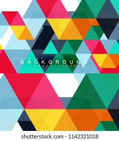 Multicolored triangles abstract background, mosaic tiles concept, vector illustration