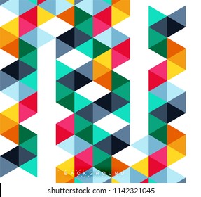 Fondo abstracto de triángulos multicolores, concepto de mosaicos, ilustración vectorial