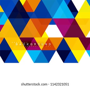 Multicolored triangles abstract background, mosaic tiles concept, vector illustration