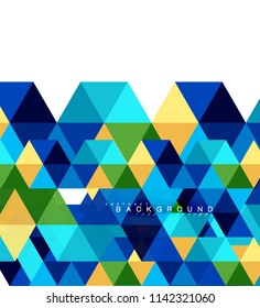 Multicolored triangles abstract background, mosaic tiles concept, vector illustration