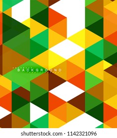 Multicolored triangles abstract background, mosaic tiles concept, vector illustration