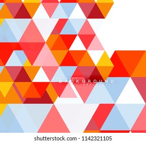 Multicolored triangles abstract background, mosaic tiles concept, vector illustration