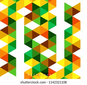 Multicolored triangles abstract background, mosaic tiles concept, vector illustration