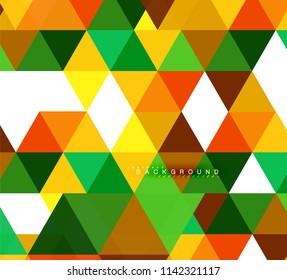 Fondo abstracto de triángulos multicolores, concepto de mosaicos, ilustración vectorial
