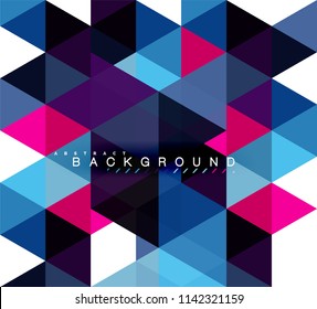 mehrfarbige Dreiecke, abstrakter Hintergrund, Mosaikfliesen-Konzept, Vektorgrafik