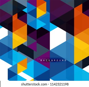 Multicolored triangles abstract background, mosaic tiles concept, vector illustration