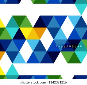 mehrfarbige Dreiecke, abstrakter Hintergrund, Mosaikfliesen-Konzept, Vektorgrafik