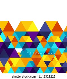 Multicolored triangles abstract background, mosaic tiles concept, vector illustration