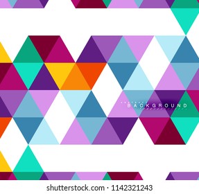 Multicolored triangles abstract background, mosaic tiles concept, vector illustration