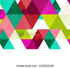 Multicolored triangles abstract background, mosaic tiles concept, vector illustration