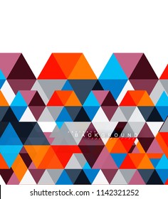 Multicolored triangles abstract background, mosaic tiles concept, vector illustration