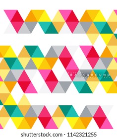 Multicolored triangles abstract background, mosaic tiles concept, vector illustration
