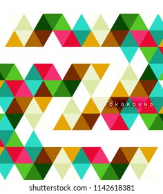 mehrfarbige Dreiecke, abstrakter Hintergrund, Mosaikfliesen-Konzept, Vektorgrafik