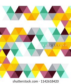 Multicolored triangles abstract background, mosaic tiles concept, vector illustration