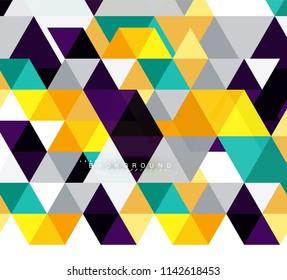 Multicolored triangles abstract background, mosaic tiles concept, vector illustration