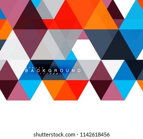 mehrfarbige Dreiecke, abstrakter Hintergrund, Mosaikfliesen-Konzept, Vektorgrafik