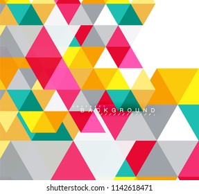 Multicolored triangles abstract background, mosaic tiles concept, vector illustration