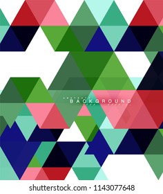 Multicolored triangles abstract background, mosaic tiles concept, vector illustration