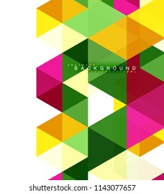 Multicolored triangles abstract background, mosaic tiles concept, vector illustration