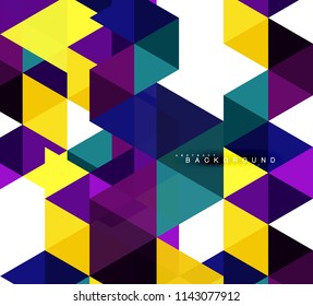 mehrfarbige Dreiecke, abstrakter Hintergrund, Mosaikfliesen-Konzept, Vektorgrafik