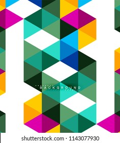 Multicolored triangles abstract background, mosaic tiles concept, vector illustration