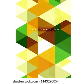 Multicolored triangles abstract background, mosaic tiles concept, vector illustration