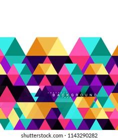Multicolored triangles abstract background, mosaic tiles concept, vector illustration