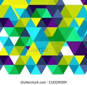 Multicolored triangles abstract background, mosaic tiles concept, vector illustration