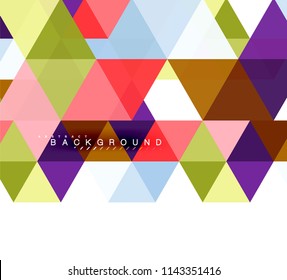 Multicolored triangles abstract background, mosaic tiles concept, vector illustration