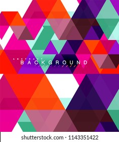 Multicolored triangles abstract background, mosaic tiles concept, vector illustration