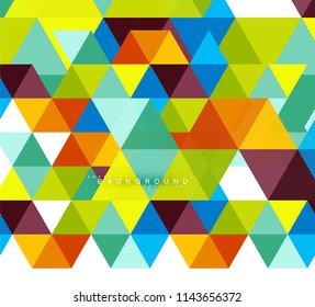 Multicolored triangles abstract background, mosaic tiles concept, vector illustration