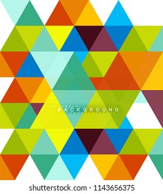 mehrfarbige Dreiecke, abstrakter Hintergrund, Mosaikfliesen-Konzept, Vektorgrafik
