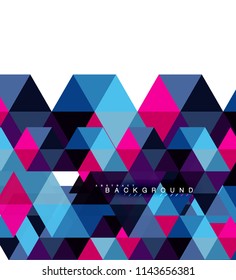 Multicolored triangles abstract background, mosaic tiles concept, vector illustration