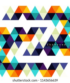 Fondo abstracto de triángulos multicolores, concepto de mosaicos, ilustración vectorial
