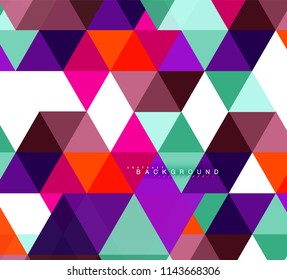 Multicolored triangles abstract background, mosaic tiles concept, vector illustration