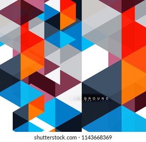 Multicolored triangles abstract background, mosaic tiles concept, vector illustration