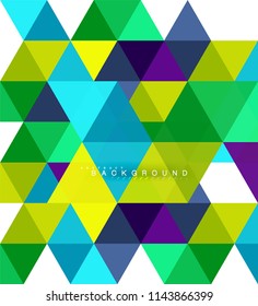 Multicolored triangles abstract background, mosaic tiles concept, vector illustration