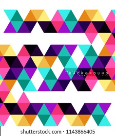 Fondo abstracto de triángulos multicolores, concepto de mosaicos, ilustración vectorial
