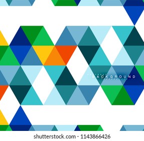 Multicolored triangles abstract background, mosaic tiles concept, vector illustration