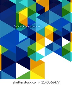 mehrfarbige Dreiecke, abstrakter Hintergrund, Mosaikfliesen-Konzept, Vektorgrafik