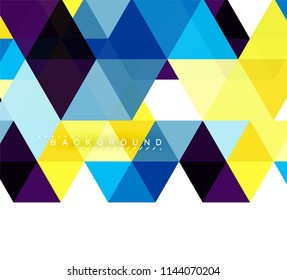Multicolored triangles abstract background, mosaic tiles concept, vector illustration