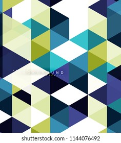 Fondo abstracto de triángulos multicolores, concepto de mosaicos, ilustración vectorial