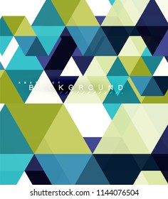 Fondo abstracto de triángulos multicolores, concepto de mosaicos, ilustración vectorial