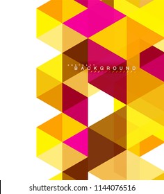 Fondo abstracto de triángulos multicolores, concepto de mosaicos, ilustración vectorial