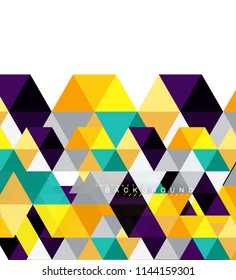 Multicolored triangles abstract background, mosaic tiles concept, vector illustration
