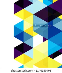Fondo abstracto de triángulos multicolores, concepto de mosaicos, ilustración vectorial