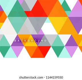 Multicolored triangles abstract background, mosaic tiles concept, vector illustration