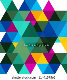 Multicolored triangles abstract background, mosaic tiles concept, vector illustration